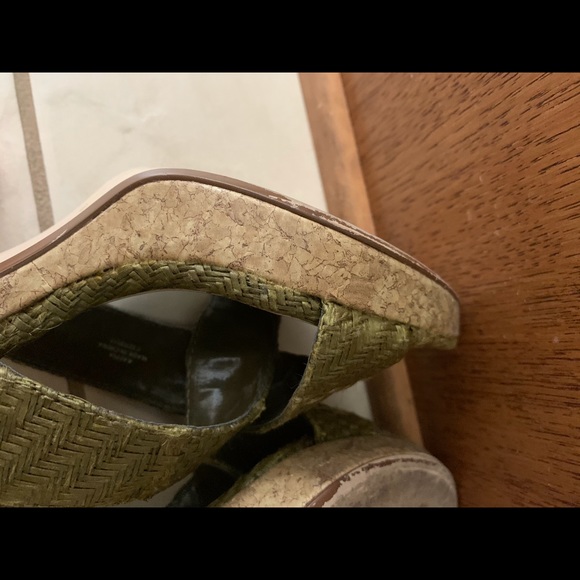 Ann Marino Rafia Shoes w/ Cork base - sz 7 1/2 - Picture 8 of 13